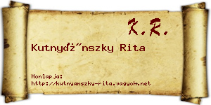 Kutnyánszky Rita névjegykártya