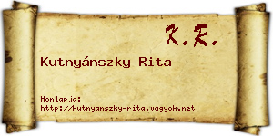Kutnyánszky Rita névjegykártya