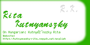 rita kutnyanszky business card